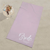 Lofaris Personalized Classic Elegance Wedding Party Beach Towel